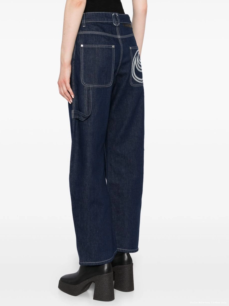Affordable logo-patch straight-leg jeans Women Stella McCartney 0709